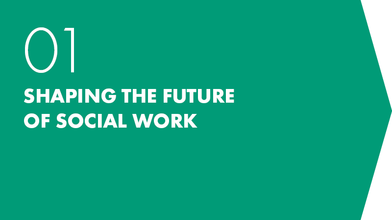 1: Shaping the Future of Social Work. Increasing visibility and respect for the social work profession. Strengthening our collective voice.